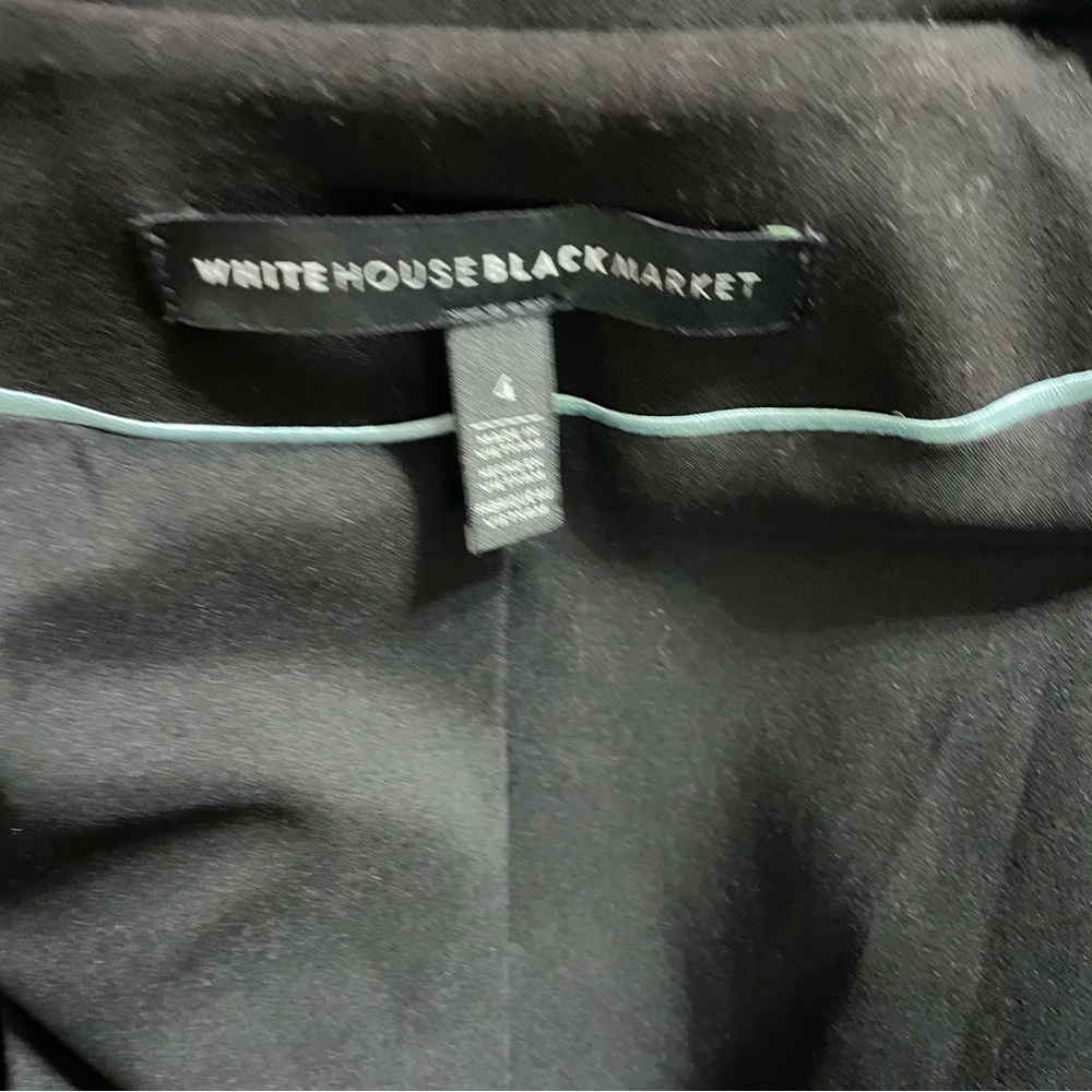 White House Black Market Black Fitted Blazer Jacket Women’s Size 4 One Button - Picture 8 of 12
